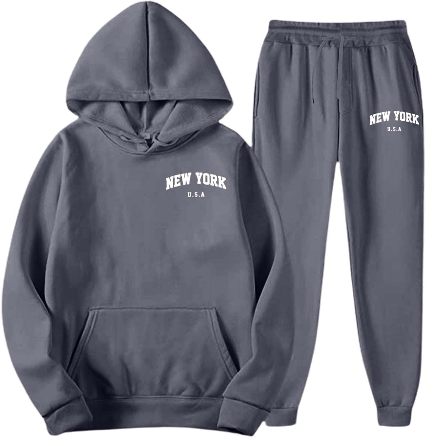Survêtement Homme À Capuche,Ensemble Jogging Homme 2 Pièces Sweat Hoodies Et Pantalon Jogging,Manches Longues,Ample Et Confortable,Combinaison De Sport Pour Gym Et Jogging Élégant