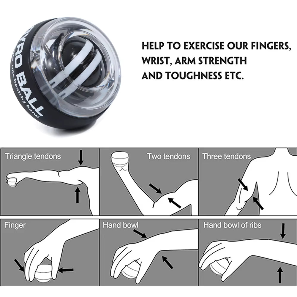 Self-Starting Wrist Gyro Ball Power Trainer