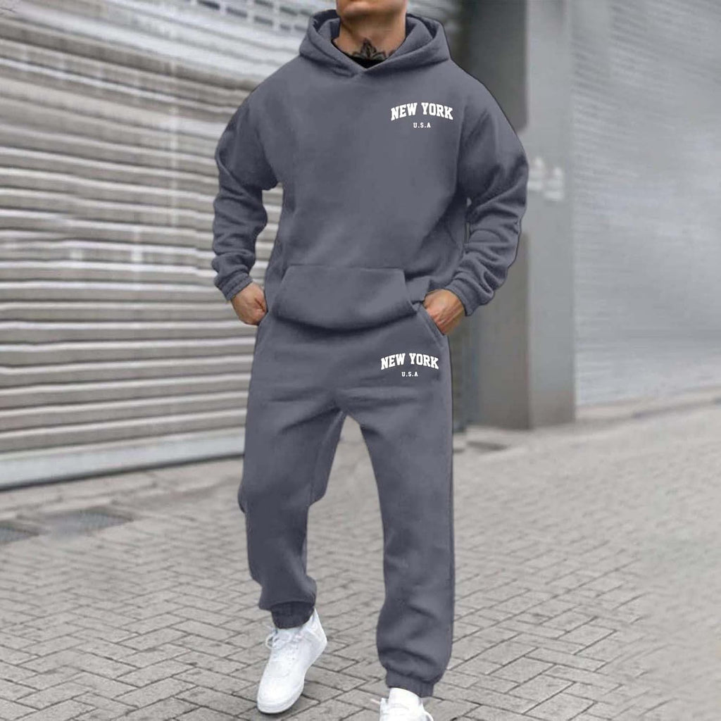 Survêtement Homme À Capuche,Ensemble Jogging Homme 2 Pièces Sweat Hoodies Et Pantalon Jogging,Manches Longues,Ample Et Confortable,Combinaison De Sport Pour Gym Et Jogging Élégant